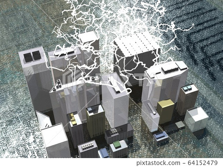 城市倒塌圖像 城市倒塌圖像 64152479