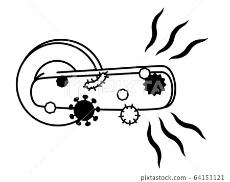 Doorknob-Bacteria & Virus-Black & White 64153121