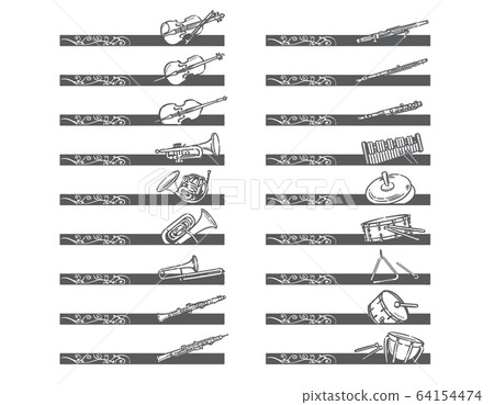 Labels and banner materials using orchestral instruments Labels and banner materials using orchestral instruments 64154474