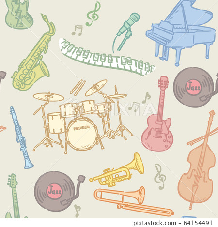 Jazz musical instrument pattern material 64154491