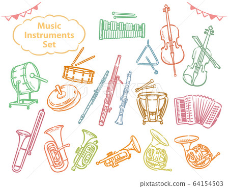 Orchestra Musical Instruments Illustration Stock Illustration