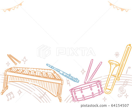 Background material using musical instrument illustrations 64154507