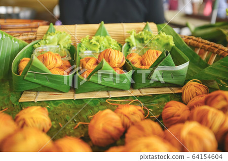 Thai antique appetizer Deep Fried Wrapped Pork 64154604