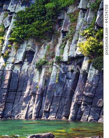 Oshima's columnar joints. Fukui Prefecture Sakai City Mikuni Town Yasushima 64154708