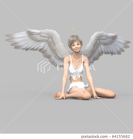 Beautiful leg angel perming 3DCG illustration material 64155682