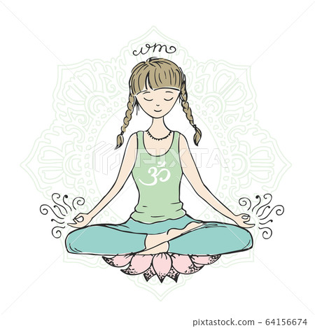 Woman doing yoga pose hand drawn outline doodle Vector Image