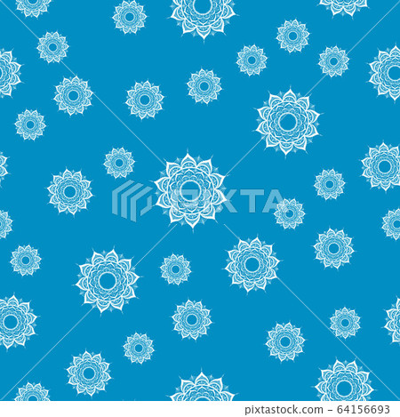 Hand drawn seamless pattern with mandalas - Stock Illustration ...