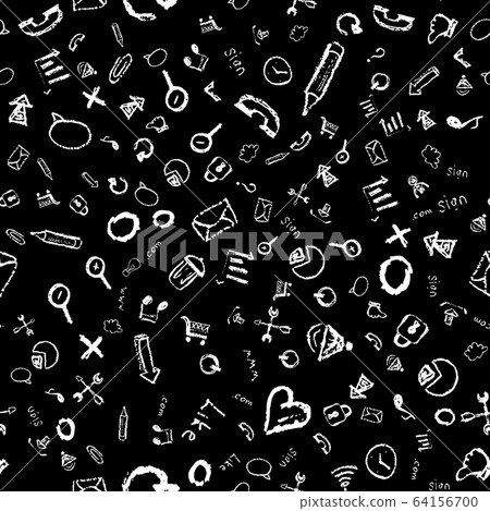 Seamless pattern of web icons, hand drawing chalk, Seamless pattern of web icons, hand drawing chalk, 64156700