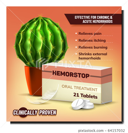 Hemorrhoids Oral Treatment Advertising Banner Vector 64157032