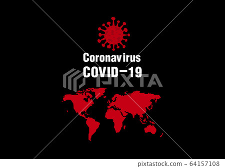 World map of Covid-19. Coronavirus spread to every country around the world. Coronavirus 2019-nCov novel coronavirus concept. Vector illustration 64157108