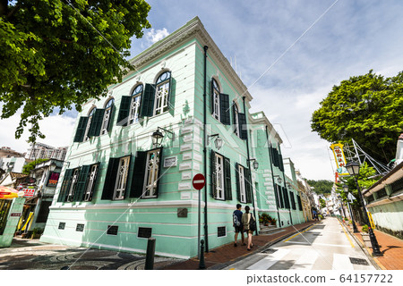 Museum of Taipa and Coloane History, traditional Europe Style house at Taipa Village, Macau. Museum of Taipa and Coloane History, traditional Europe Style house at Taipa Village, Macau. 64157722