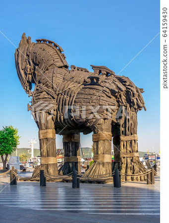 Trojan horse in Canakkale, Turkey 64159430
