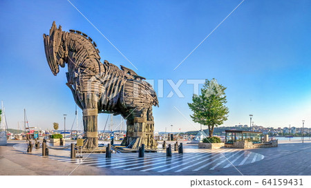 Trojan horse in Canakkale, Turkey 64159431
