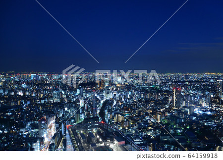 Night view of western Tokyo viewed from Scramble Square Night view of western Tokyo viewed from Scramble Square 64159918