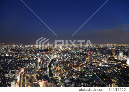 Night view of western Tokyo viewed from Scramble Square Night view of western Tokyo viewed from Scramble Square 64159922
