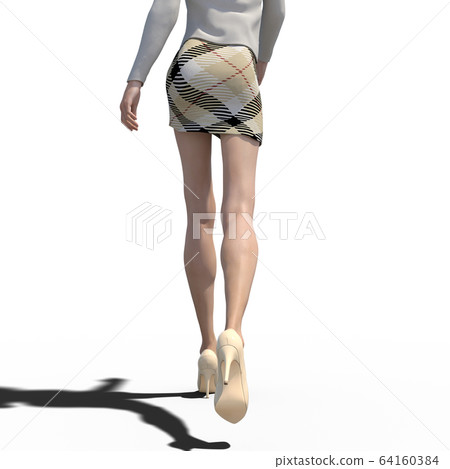 Beautiful female legs perming3DCG illustration material Beautiful female legs perming3DCG illustration material 64160384
