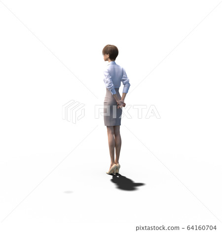 Woman in uniform perming3DCG illustration material Woman in uniform perming3DCG illustration material 64160704