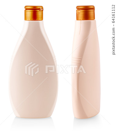 plastic shampoo or shower gel bottle with clipping 64161112