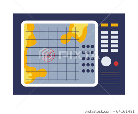 Device with screen and map, old retro gadget Device with screen and map, old retro gadget 64161451