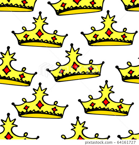Seamless princess pattern with crowns. vector 64161727