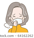 Middle-aged woman coughing 64162262