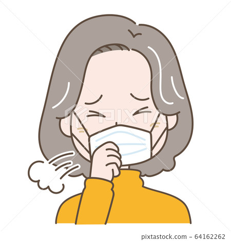 Middle-aged woman coughing Middle-aged woman coughing 64162262