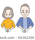 Middle-aged couple washing hands 64162266