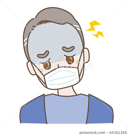 Middle-aged man with headache 64162268