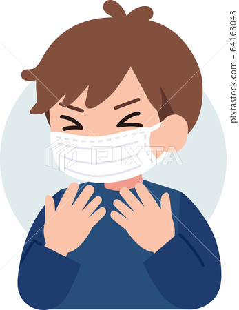 Cough, sneezing, boy Cough, sneezing, boy 64163043