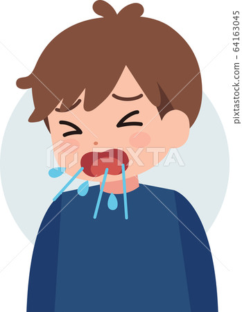 Cough, sneezing boy Cough, sneezing boy 64163045