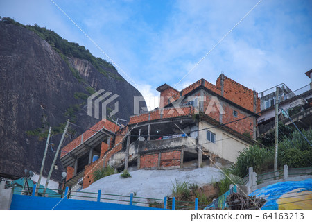 Rio de Janeiro downtown and favela 64163213