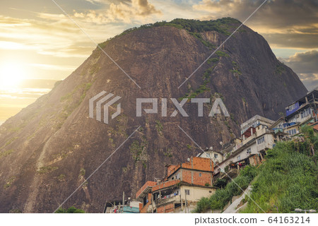Rio de Janeiro downtown and favela Rio de Janeiro downtown and favela 64163214