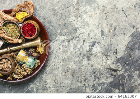 Selection healing herbs 64163307