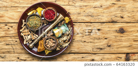 Selection healing herbs 64163320