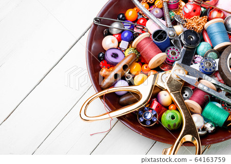 Tools and bijouterie for needlework. Tools and bijouterie for needlework. 64163759