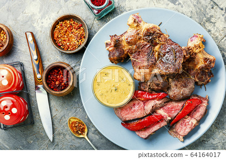 Beef steak and spices Beef steak and spices 64164017