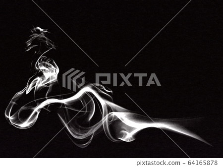 Smoke on the Black background. Smoke on the Black background. 64165878