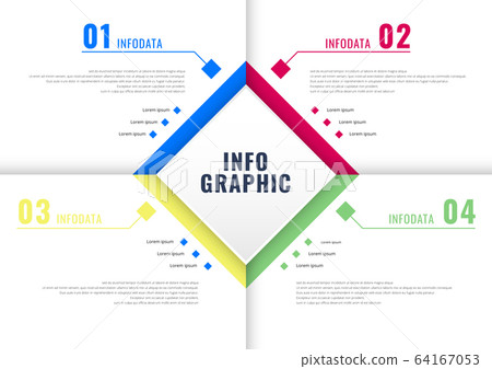 Infographic square frame four elements on white 64167053