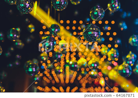 Mini Glasses ball hanging decor close up. Mini Glasses ball hanging decor close up. 64167871