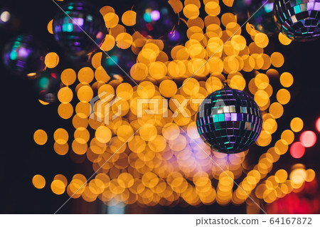Mini Glasses ball hanging decor close up. Mini Glasses ball hanging decor close up. 64167872