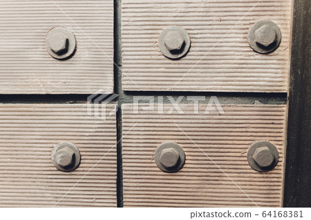 Construction concrete wall with pipe mounted. texture 64168381