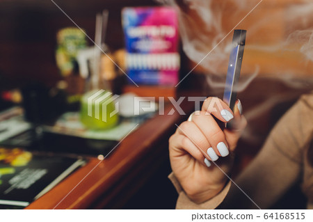 POD or ultra-portable systems vape is the newest Electronic cigarette technology.POD vape isolated over white background. 64168515