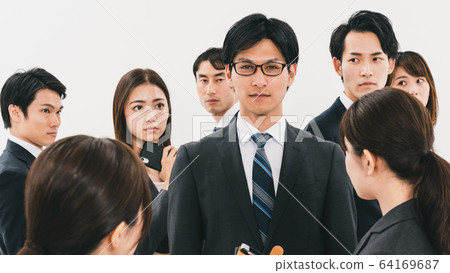 business man, office worker, white background 64169687