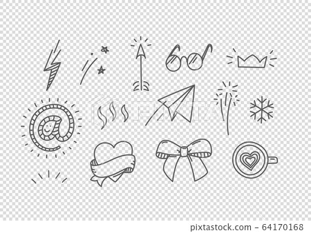 Vector hand drawn doodle style elements isolated - Stock Illustration ...