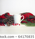 Christmas mug mockup - blank area for adding 64170835