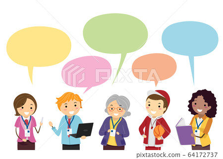 Stickman Teachers Speech Bubble Illustration 64172737