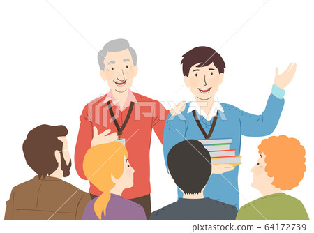 Teachers Introduce New Teacher Illustration Teachers Introduce New Teacher Illustration 64172739