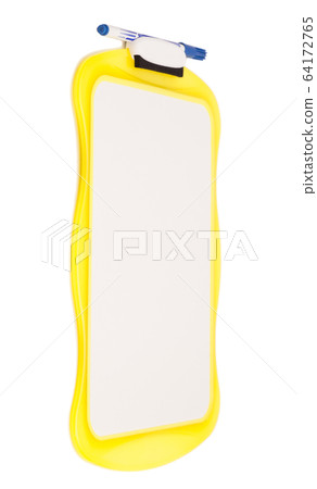 Yellow Clipboard with pen Isolated on white 64172765