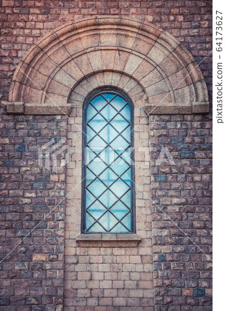 Vaulted arched window of roman catholic church Vaulted arched window of roman catholic church 64173627