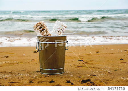 海洋塑料垃圾，海灘清潔，垃圾收集，海洋污染等 64173730